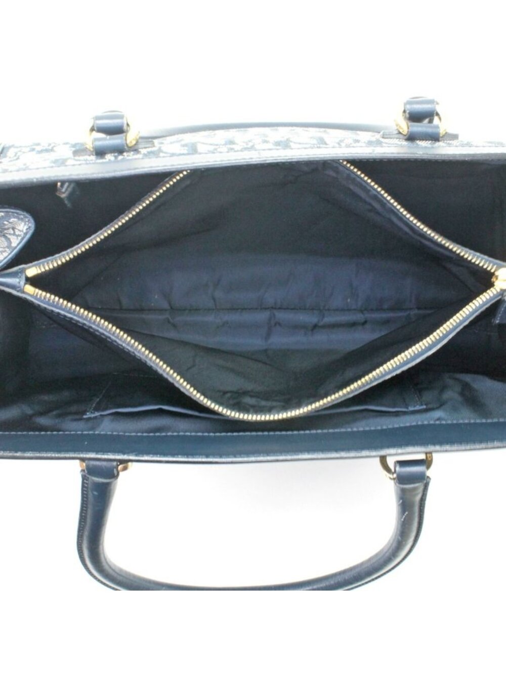 Dior Handbag Trotter Canvas Leather Vintage BO B Navy - Picture 9 of 10